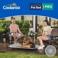 COOLAROO Cooling Elevated Dog Bed PRO Standard, Fits in 48in Crate, Easy Assembly Frame, Steel Grey.