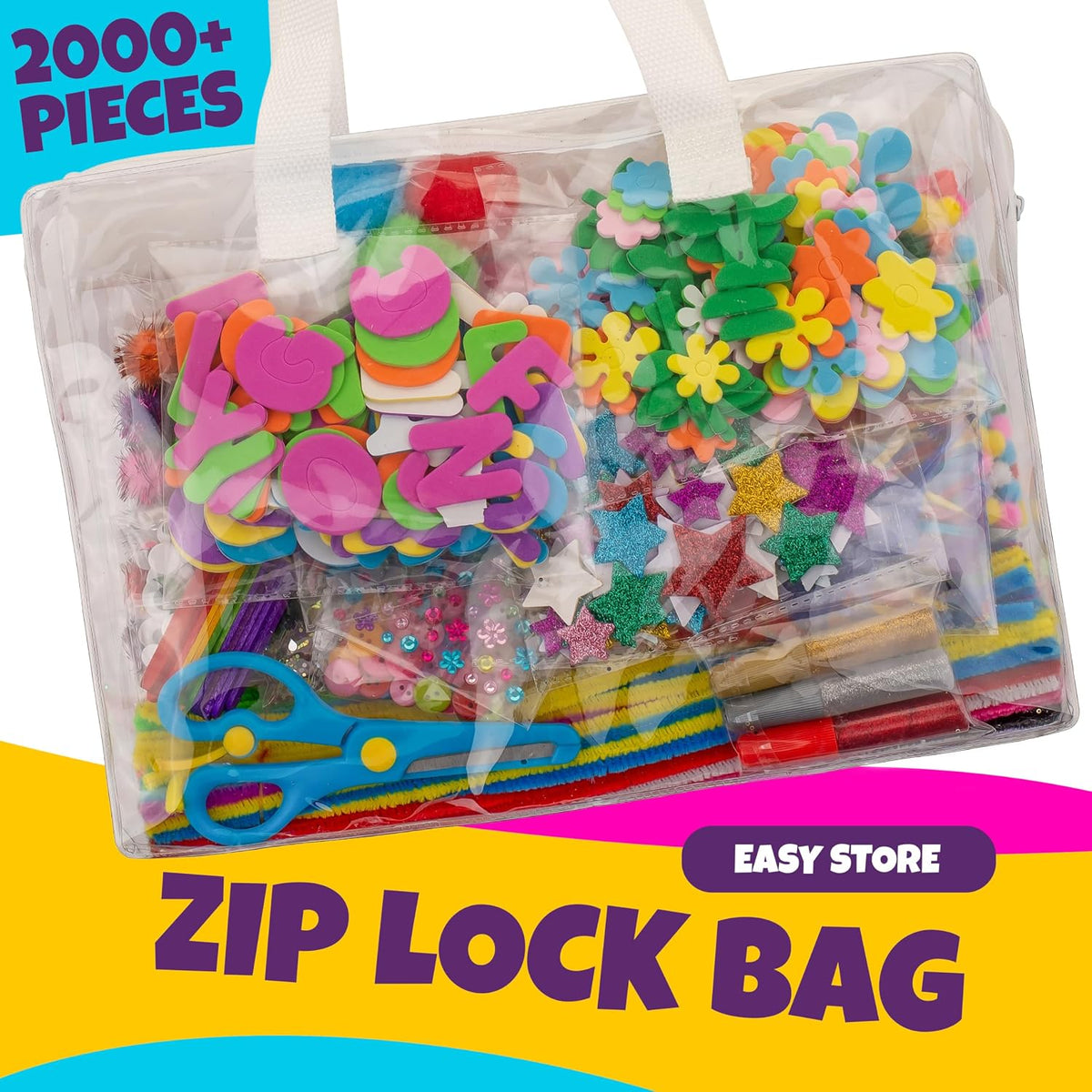 Blue Squid 1750+pcs Craft Kits for Kids - Craft XL Bag - image 4