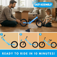 bicystar 16 inch balance bike for kids 5-8 with air rubber tires - view 10