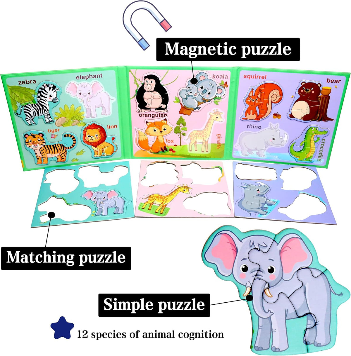 Magnetic Puzzles for Kids Ages 3-5 - Animal - image 3