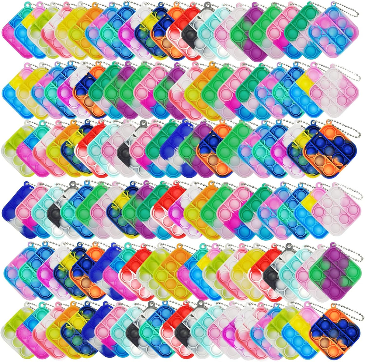 120 Pcs Mini Pop Bubble Fidget Toys for Party Favors - Multicolor - 120 Pcs