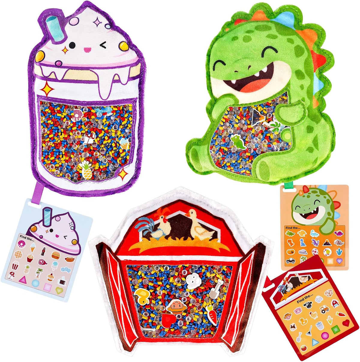 Joyreal seek and find busy bags shaped like a bear, ice cream and crab - view 2
