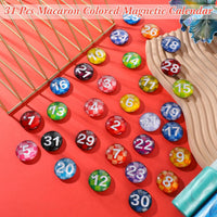 Tellegloww 1-31 magnetic calendar numbers in dark rainbow glass - view 38