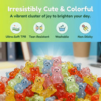 Siwarm 30 Pack Mini Cube Squishy Fidget Toys for Kids and Adults – Fun for Kids & Family - 30 Mini Bear Squishy - image 3