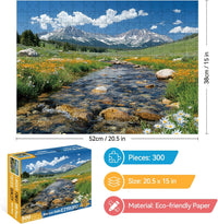 EIYRURU 300 piece jigsaw puzzle of a cottage garden with swans and bridge - view 16