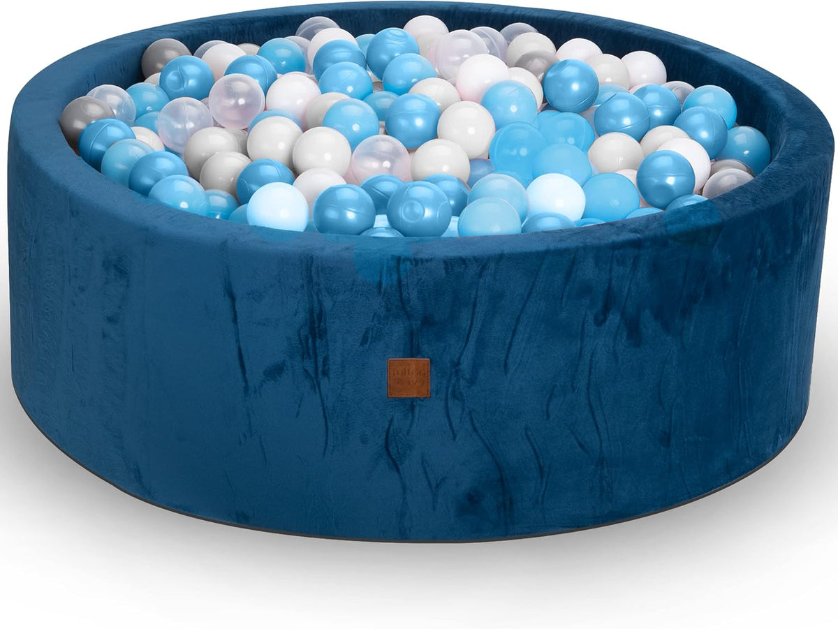 Fulton and Ivy gray velvet memory foam ball pit for babies and toddlers - view 2
