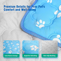 Dog Cooling Mat, Extra Large Cooling Dog Bed Mat for Indoor & Outdoor, Q-Max>0.5, Machine Washable - Blue / Small - image 3