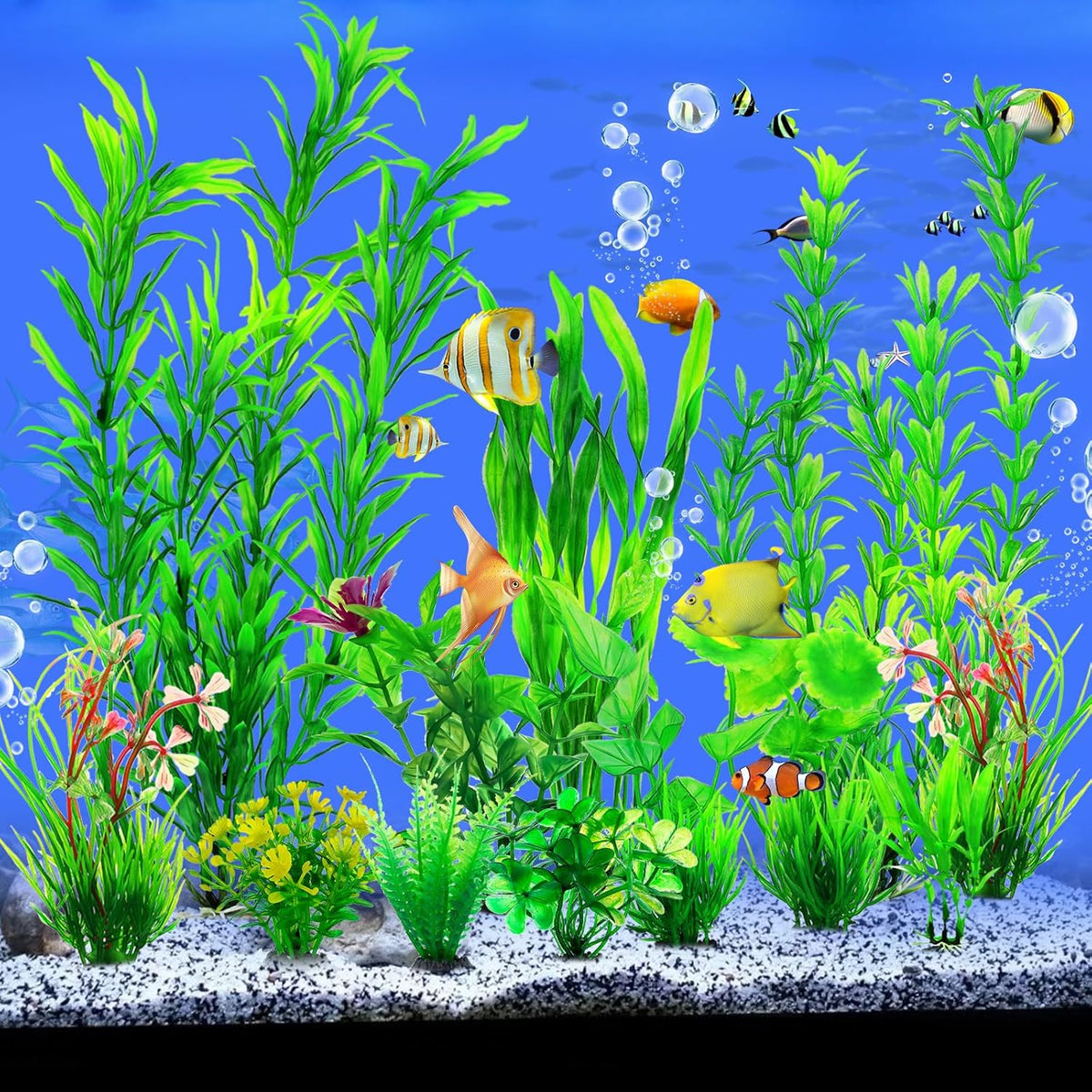 CousDUoBe 12pcs Fish Tank Accessories Aquarium Decorations Green - 12Pack (2inch to 8.6inch) - image 4