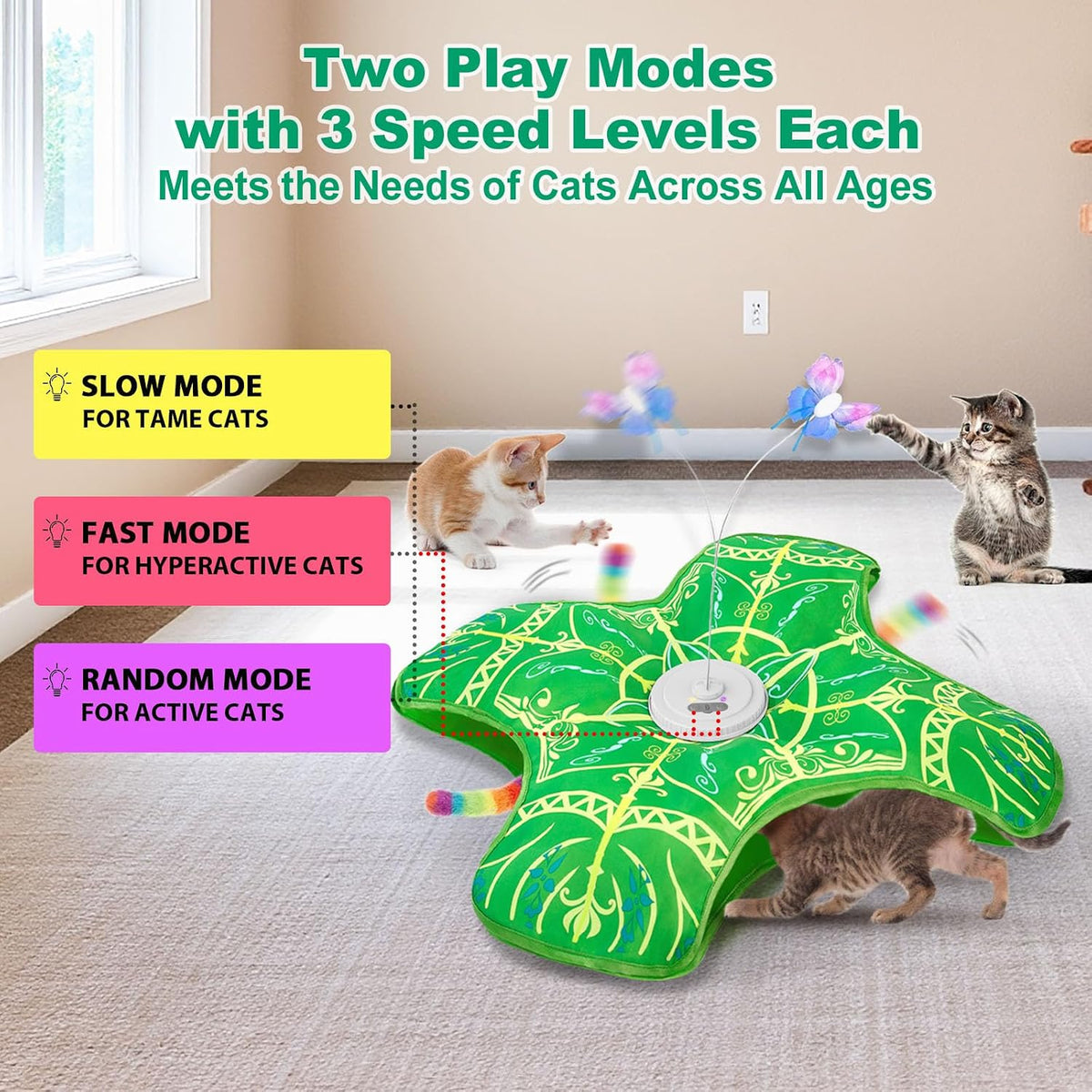 Interactive Cat Toys for Indoor Cats - Green Cover Cloth Toy - image 4