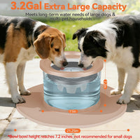 12L No Spill Stainless Steel Dog Water Bowl for Large Dogs – Essentials for Dogs - Beige - image 2