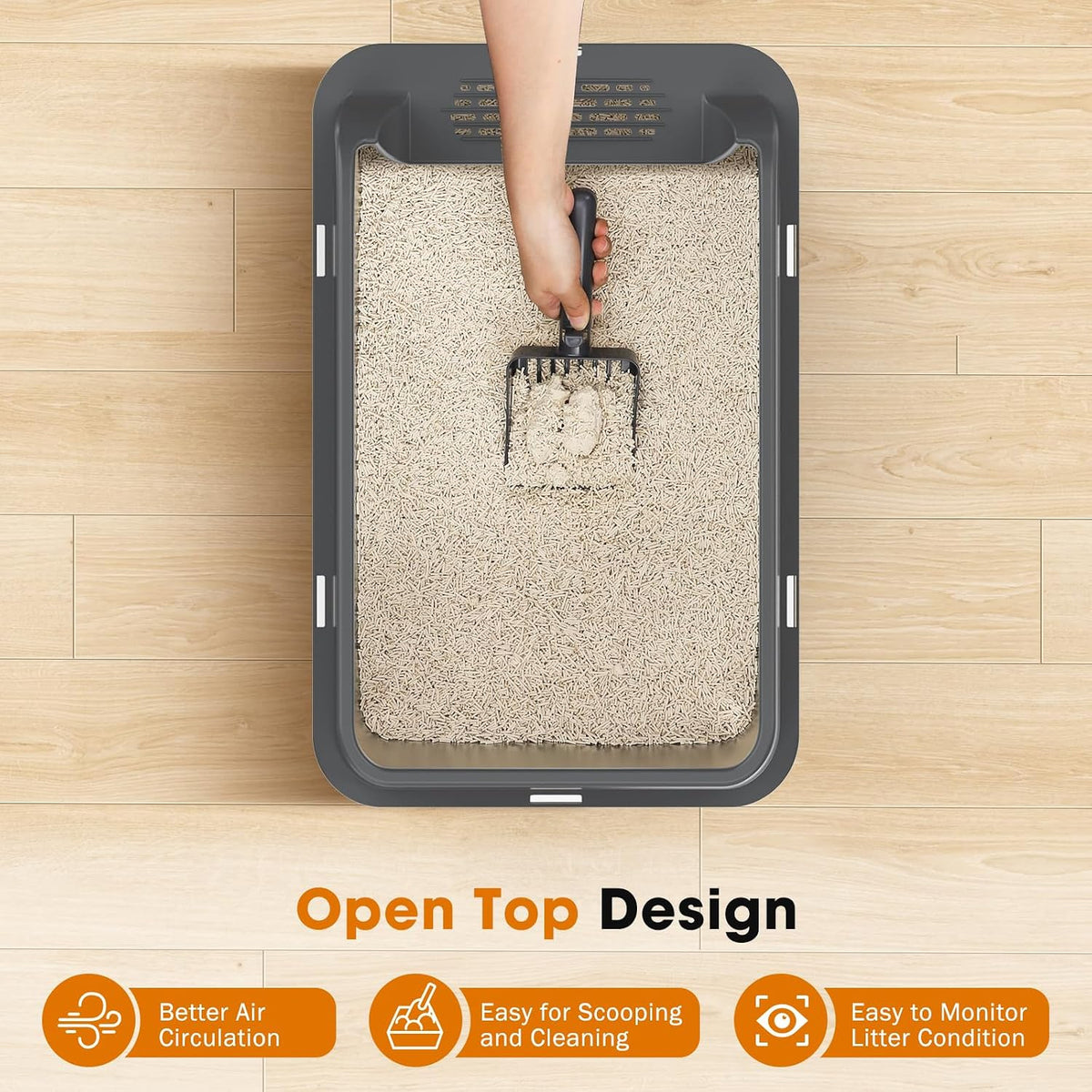 2PACK Stainless Steel Litter Box - Dark Grey / XL - image 3