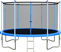 ALTLER 12 FT outdoor trampoline with safety enclosure and ladder