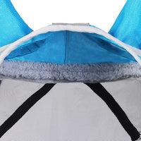 Harrison Howard CareMaster Pro Luminous Horse Fly Mask Large Eye Space Standard with Ears UV Protection for Horse Sky Blue XL Extra Full