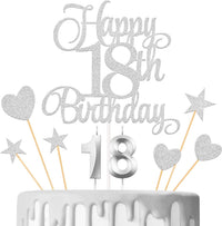 18th Birthday Cake Decorations - Silver