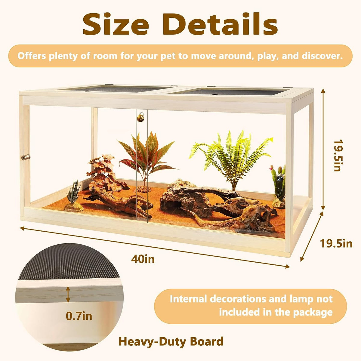 PROLEE Retile Tank, Bearded Dragon Tank - Oak / 60 Gallons - image 2