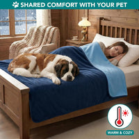 PetAmi Waterproof Dog Blanket, Leakproof Pee Proof Cat Blanket - Navy/Blue / Large (40x60) - image 4