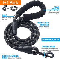 Ladoogo Reflective Dog Collar Padded with Soft Neoprene - Black/White / Medium - image 2
