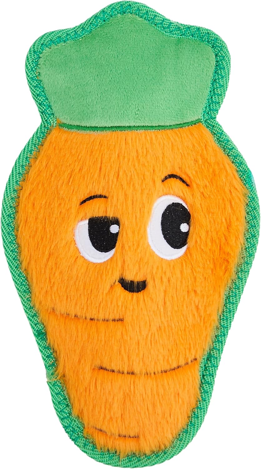 Outward Hound Tough Skinz Durable Chew Plush Squeaky Dog Toy, 9" - Carrot / Medium