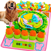 Pet Snuffle Mat for Dogs Sniff Mat Nosework Feeding Mat Slow Feeder - 31''x19''（pink）