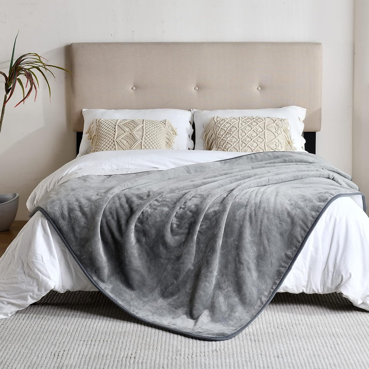 Soft Waterproof Blanket for Bed Couch Sofa - 60x80 inches / Grey - image 4