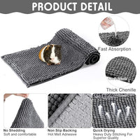 Amylove 4 Pcs Guinea Pig Cage Liner Guinea Pig Bedding Washable Fleece Pee Pads Reusable Small Animals Training Mat Small Animal Sleeping Bed for Bunny Hamster(Dark Gray,47 x 24 Inch)
