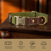 PU Leather Dog Collar for Small Dogs Puppy, Soft Lining, Green S – Essentials for Dogs - Olive Green / S: Neck 11-15", Width ⅝" - image 4
