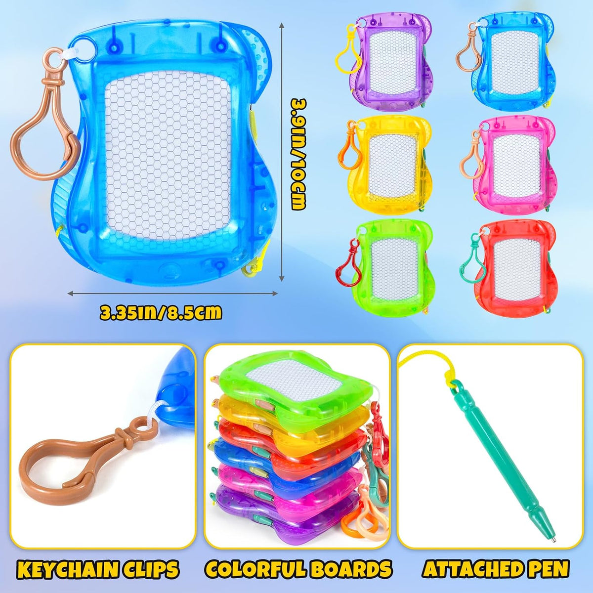 15 Pack Magnetic Drawing Board for Kids - Keychain Mini Drawing boards / 36 - image 3