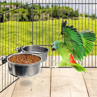 PINVNBY Parrot Feeding Cups Birds Food Dish Stainless Steel Parrot - Three screws / M - image 4