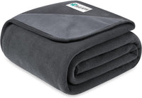 PetAmi Waterproof Dog Blanket, Leakproof Pee Proof Cat Blanket - Gray/Light Gray / X-Large (60x80)
