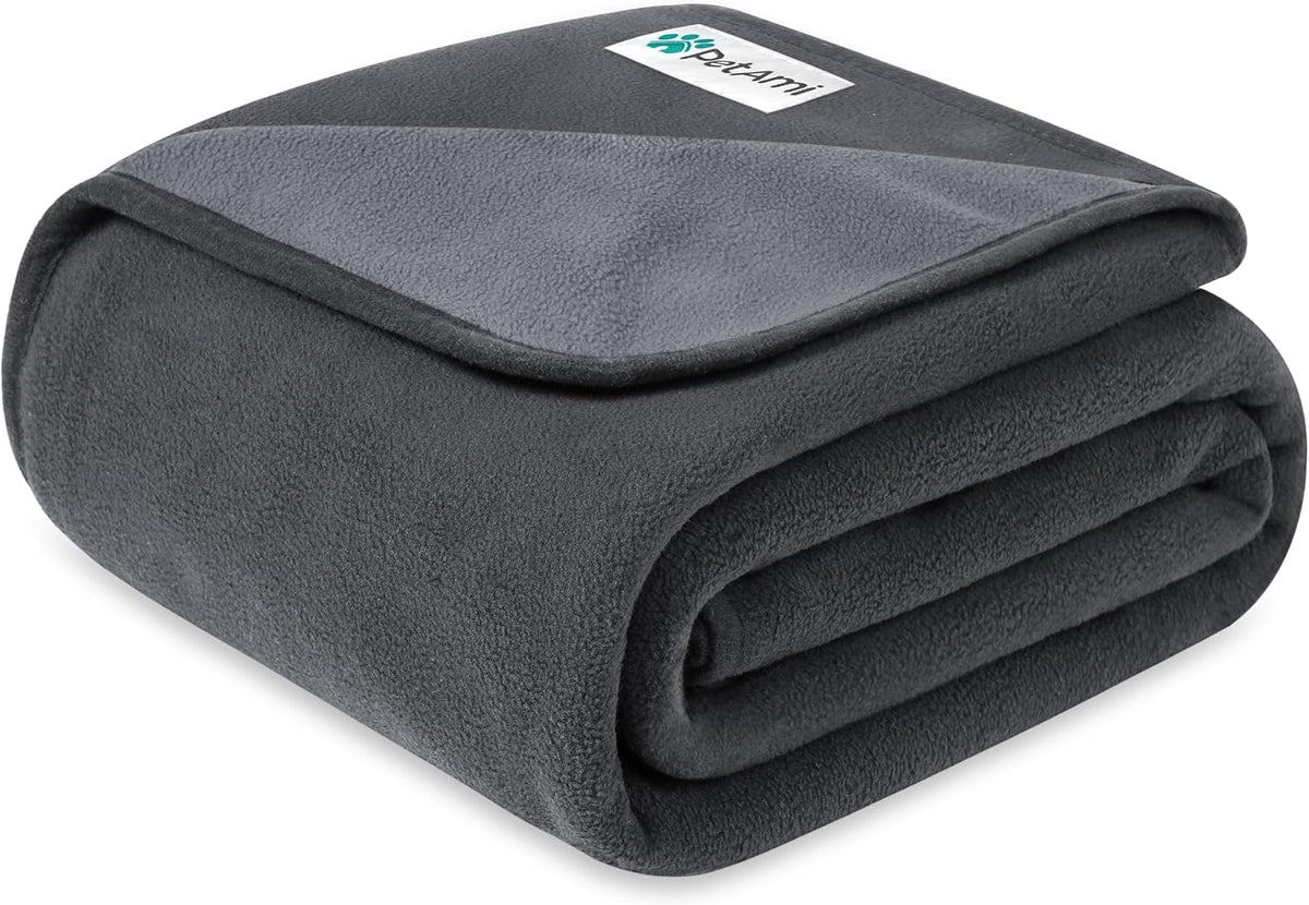 PetAmi Waterproof Dog Blanket, Leakproof Pee Proof Cat Blanket - Gray/Light Gray / X-Large (60x80)