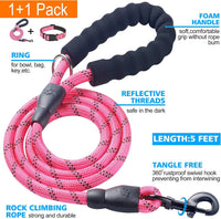Ladoogo Reflective Dog Collar Padded with Soft Neoprene - Pink / Medium - image 2