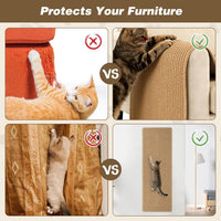 FHTONGE 71x15.8" Thickened Cat Wall Climbing Carpet with 16 Fixed - Deep Camel / 39.4x15.8"(100x40cm) - image 3