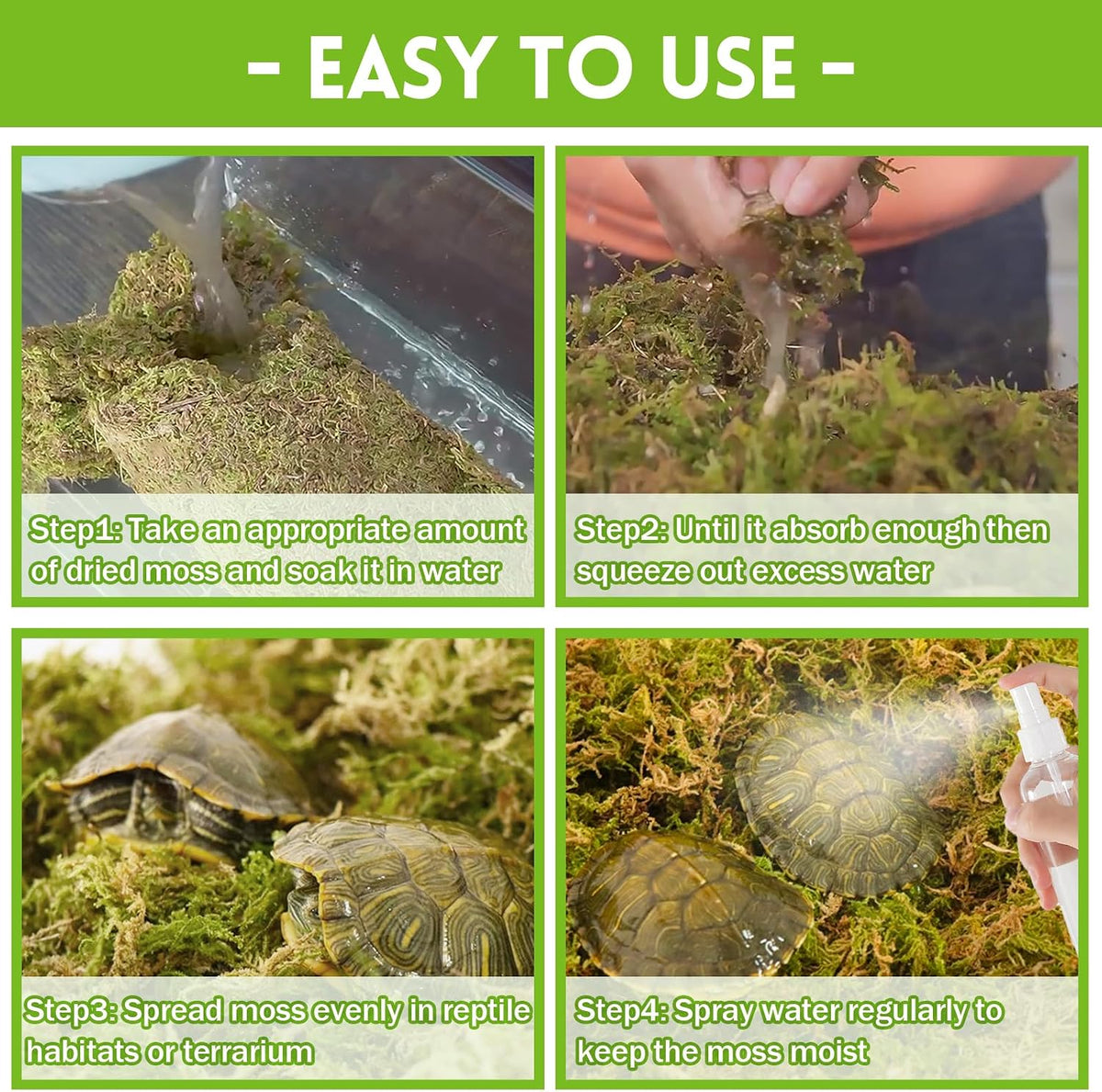 8 OZ Natural Sphagnum Moss for Reptiles - 6QT(4oz) - image 4