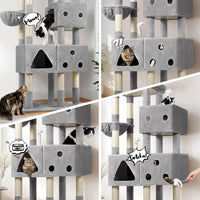 Globlazer Extra Large Cat Tower for Big Cats 20 lbs, F81 - 81 inch / Light Grey - image 2