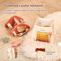 Youuys wooden activity cube, 11-in-1 Montessori toy in mushroom design - view 5