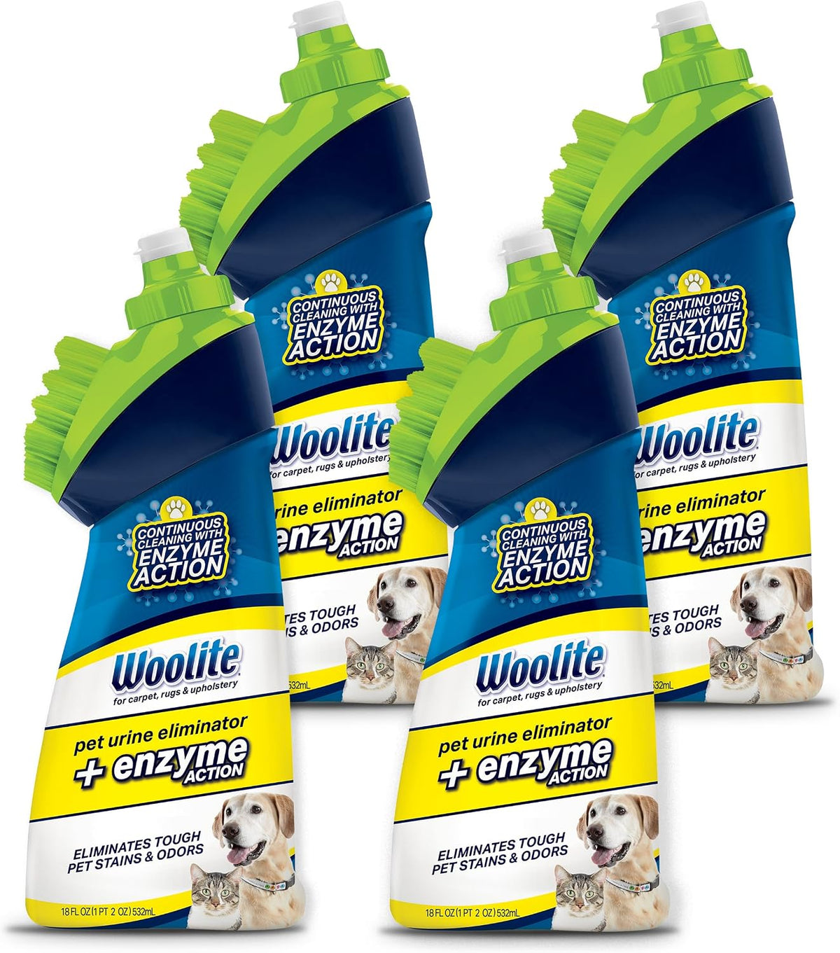 Bissell InstaClean Oxy Pet Spot and Stain Remover with Brush Head - Pet Urine Eliminator, 4 pk