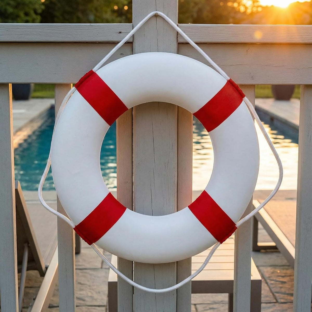 CtopoGo 20 inch foam throw ring buoy life preserver with cloth cover - view 11