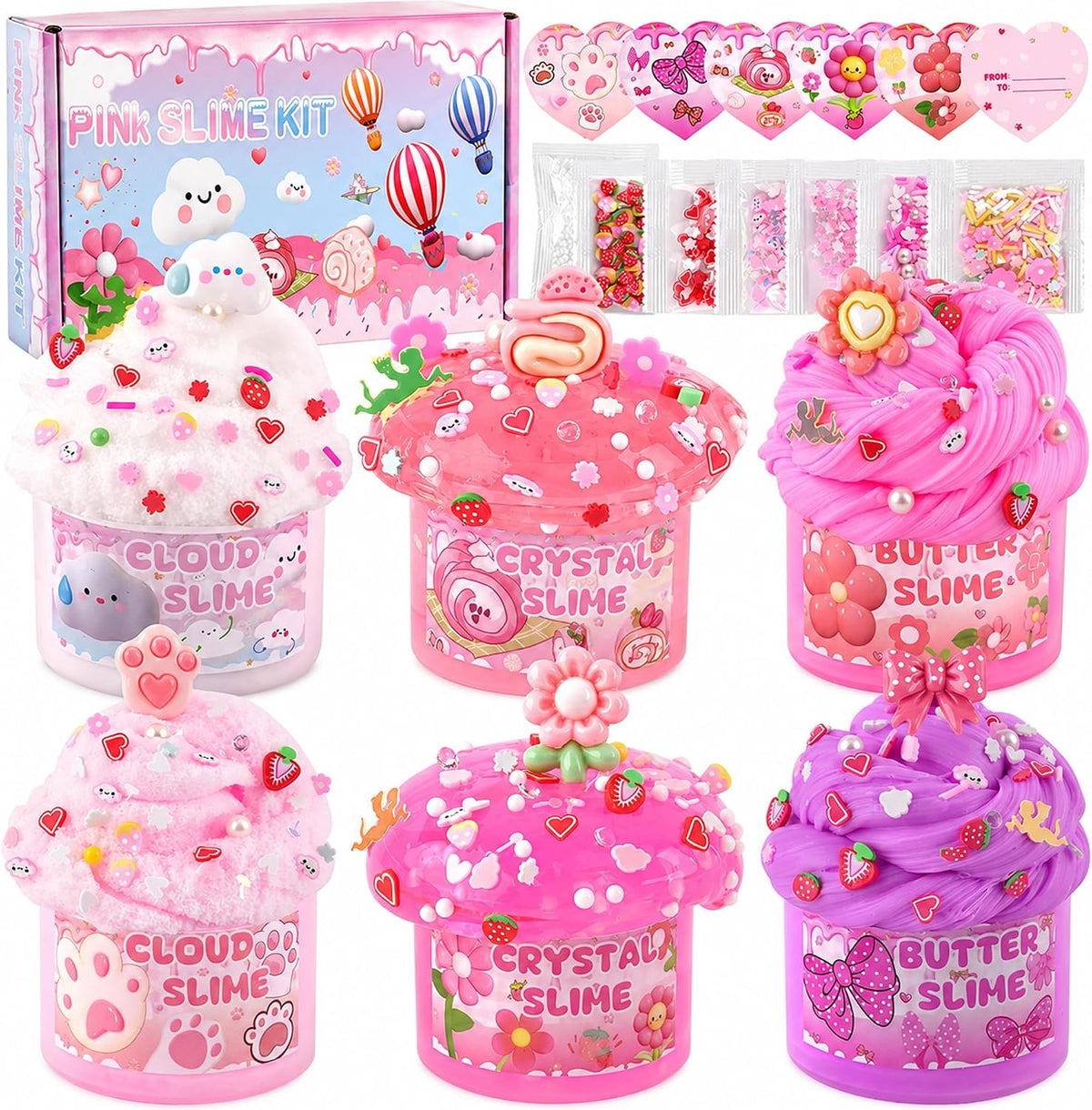 6-Pack Pink Slime Kit for Girls - Picnic