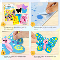 VKPI 4 Butterflies Foam Art Crafts Gift Kit - New Butterflies - image 2