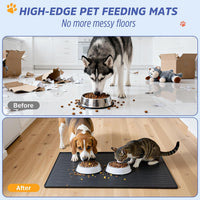 Large Dog Mats for Food and Water - Black / 40"L x 30"W - image 3