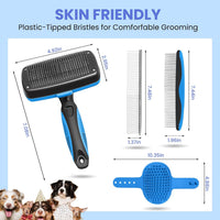 Self Cleaning Shedding Brush, Cats, and Puppies - Blue - image 2
