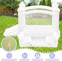 GYMMALL white inflatable bounce house for kids with slide, ball pit and mesh walls - view 6