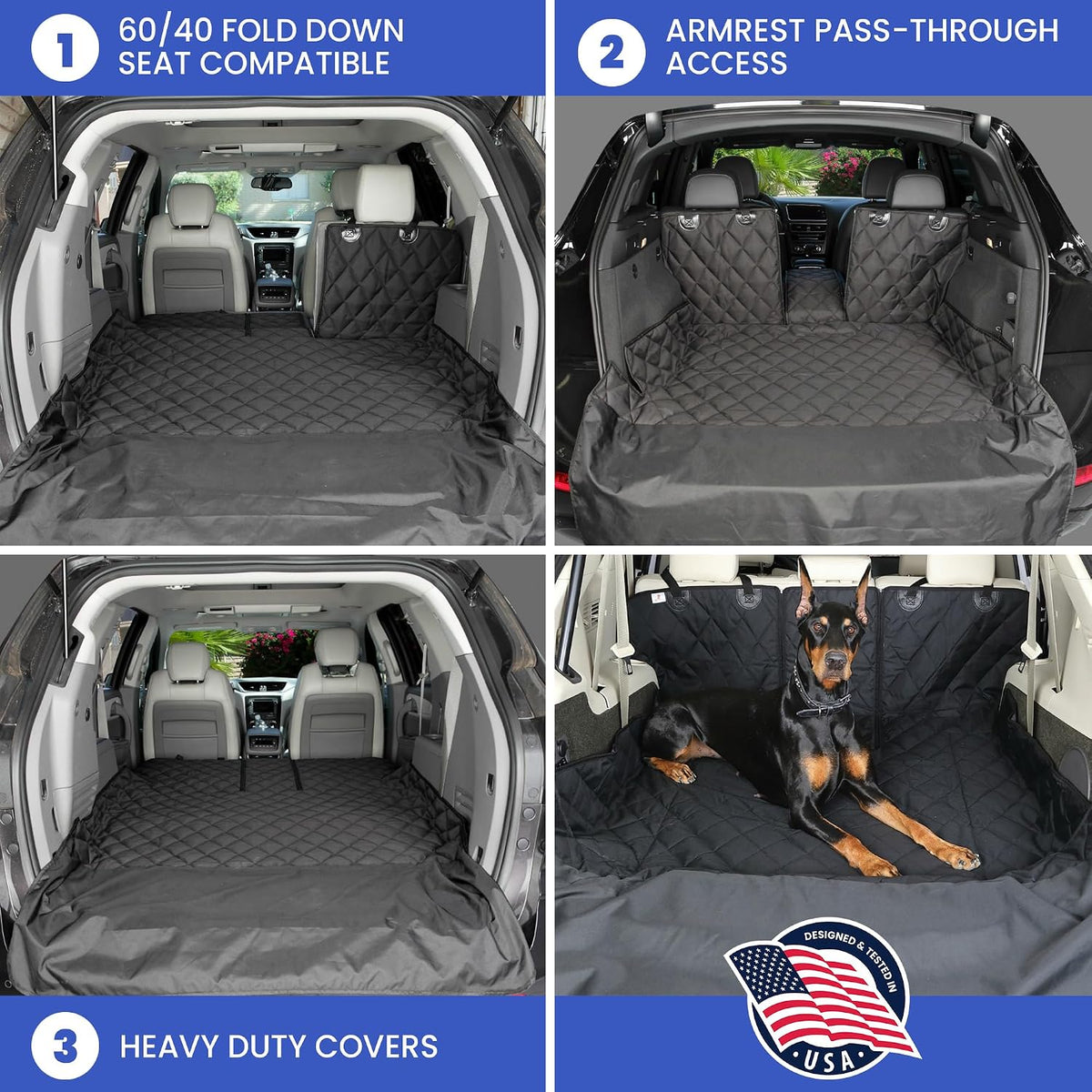 4Knines SUV Cargo Liner for Dogs, Fold Down Seats, Black Large – Essentials for Dogs - Black / Extra Large - image 4