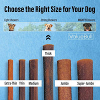 ValueBull Collagen Sticks for Dogs, 12 Inch Thick Chews, Natural Long-Lasting Dog Treats, 100 Count Bulk Pack - Supports Joints, Skin & Coat with Chondroitin & Glucosamine