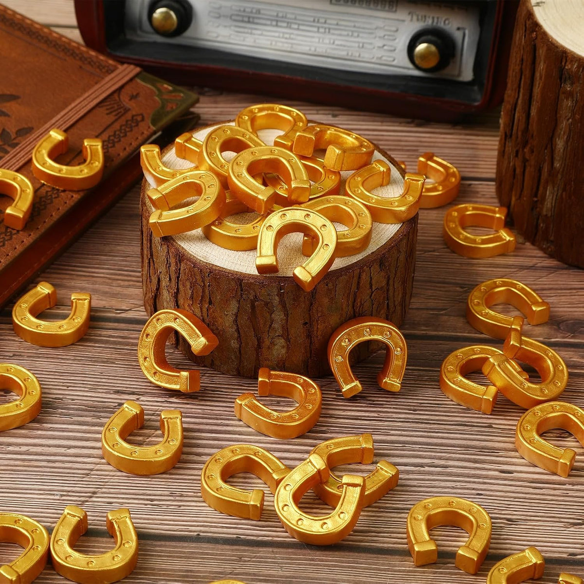 JUNEBRUSHS 50 Pcs Mini Pumpkins Fake Pumpkins Artificial Pumpkins - Horseshoe Style - image 4