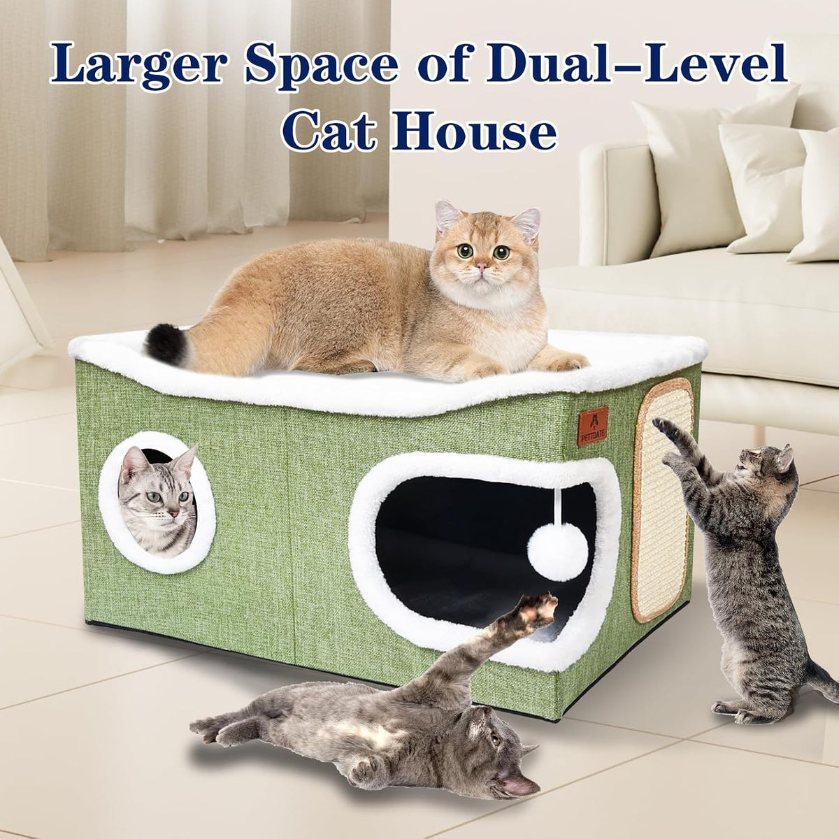 Extra Large Cat Beds for Indoor Cats - Green / Extra Large - image 4