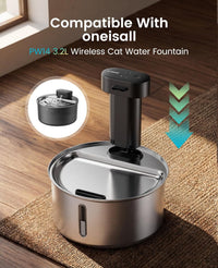 oneisall 108oz/3.2L Wireless Stainless Steel Cat Water Fountain – Essentials for Cats - Pump - image 2