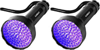 GLOSSDAY UV Flashlight Black Light - 100LED (Pack of 2)