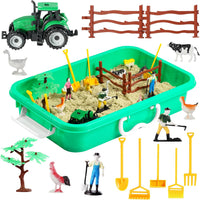 AGENTLAN Ocean Sensory Bin with Sensory Sand - FARM