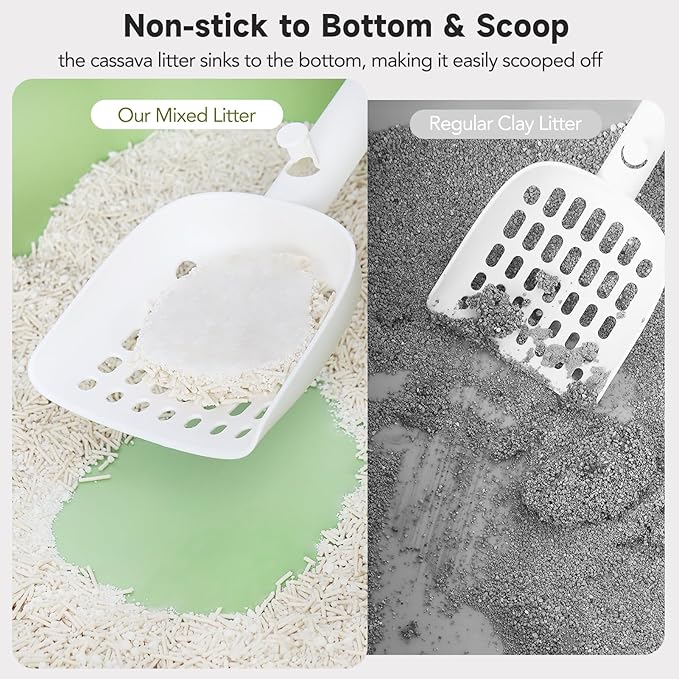 Non-Stick Ultra Clumping Cassava Tofu Cat Litter, Odor Control Low Tracking Kitty Litter Pellets, Plant-Base Natural Ingredients Cat-Litter, 9 lbs X 4 Packs
